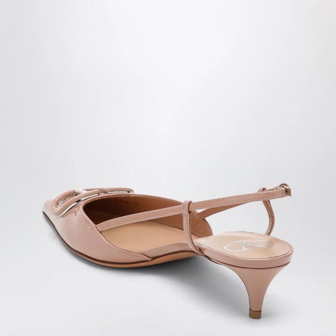Valentino Garavani Cinnamon pink VLogo Signature patent leather slingback pumps