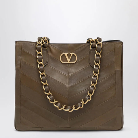 Valentino Garavani Laseine shopping bag in tundra green