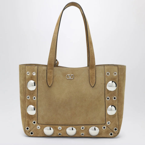 Valentino Garavani Medium Nellcôte tote bag in Havana suede