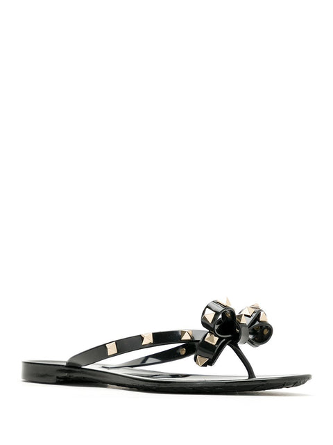 Valentino Garavani Rockstud PVC Flat Thong Sandals