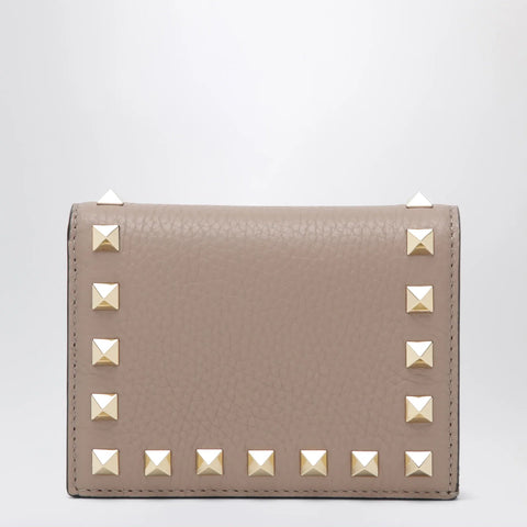 Valentino Garavani Rockstud wallet in powder pink leather