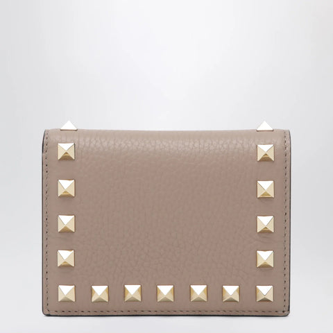 Valentino Garavani Rockstud wallet in powder pink leather