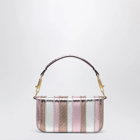 Valentino Garavani Small Locò shoulder bag in multicolour laminated elaphe leather