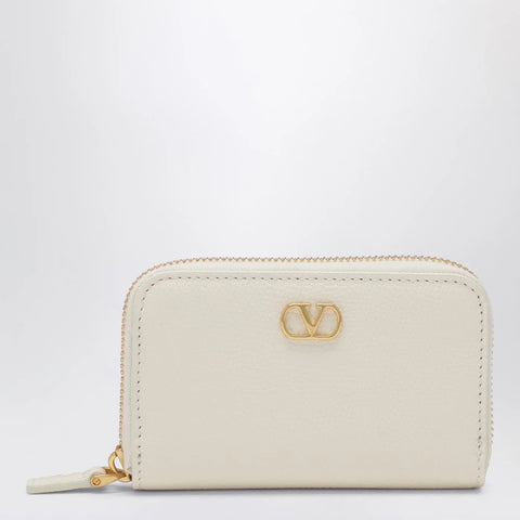 Valentino Garavani Vlogo Signature zip wallet ivory