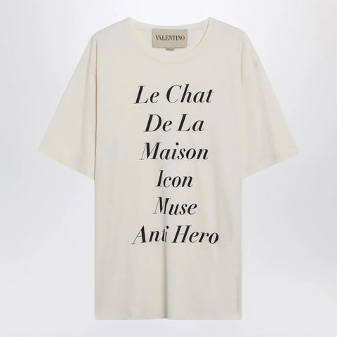 Valentino Ivory Le Chat De La Maison Icon Muse Anti Hero T-shirt