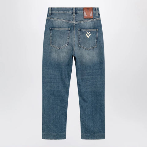 Valentino Medium blue jeans with VPatch detail on the back