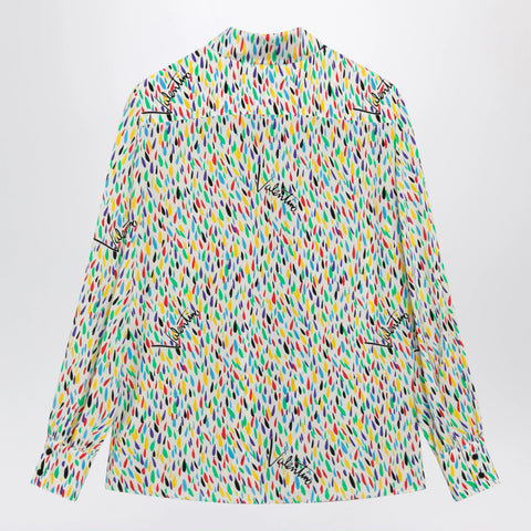 Valentino Multicolored silk blouse with lavallière