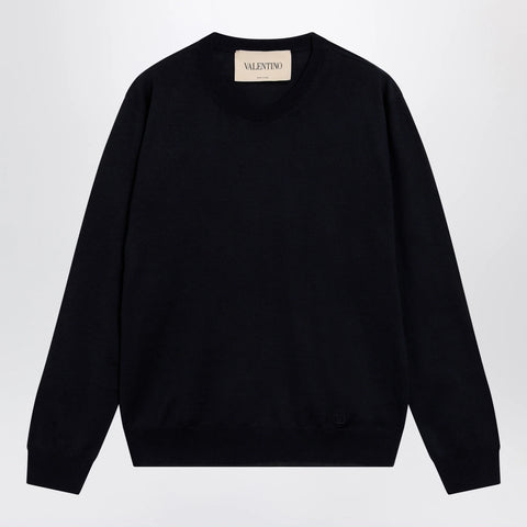 Valentino Navy blue wool crewneck sweater