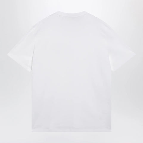 Valentino White cotton T-shirt with VLogo embroidery