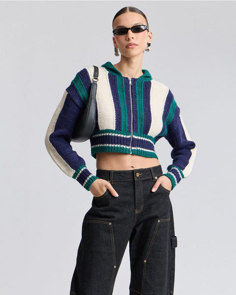Varsity Cropped Cardigan