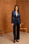 Velvet Fitted Velvet Blazer with Visible Stitching At the Collar