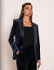 Velvet Fitted Velvet Tuxedo Blazer with Satin Lapel
