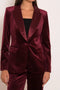 Velvet Fitted Velvet Tuxedo Blazer with Satin Lapel