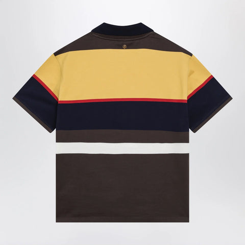 Versace Color-block striped cotton polo T-shirt
