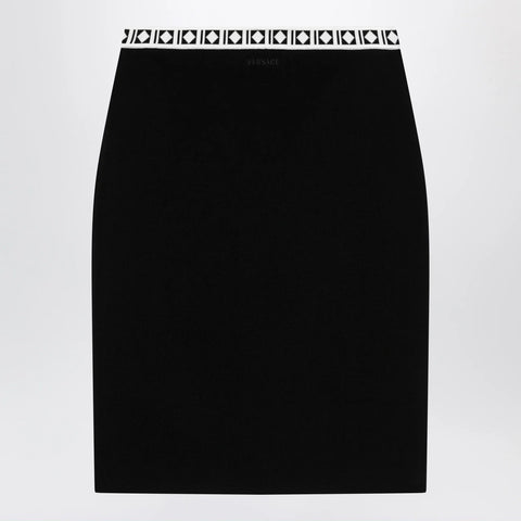 Versace Jacquard viscose-blend midi skirt in black