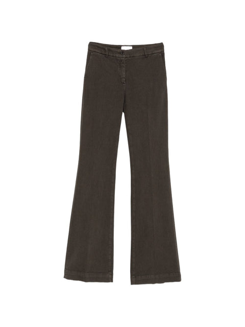 Via Masini 80 Wool Flared Leg Trousers