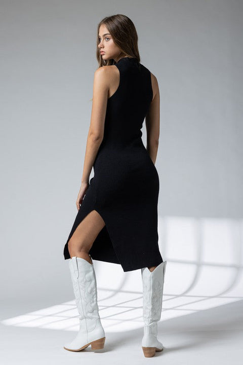 Vicky Mock Neck Sleeveless Dress Black-Dress-Papermoon-S-Black-Urbanheer
