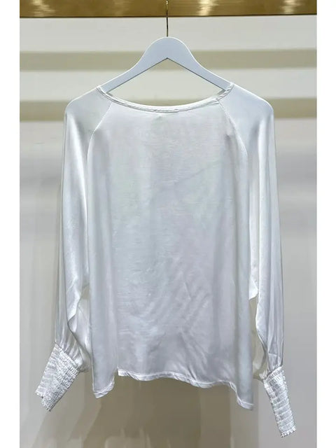 Viscose Long Sleeve with Smoked Cuff White-Shirt-MILIO MILANO-XS-White-Urbanheer