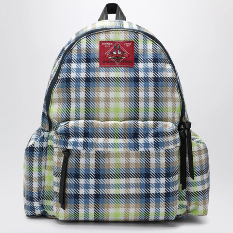 Vivienne Westwood Medium backpack with George check pattern and logo