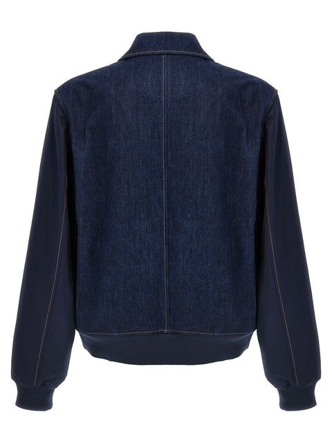 Wales Bonner The Echo Denim Varsity Jacket