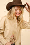 Western Cowgirl Motif Button Up Linen Shirt Blouse CAMEL-Blouse-Blue B-S-CAMEL-Urbanheer