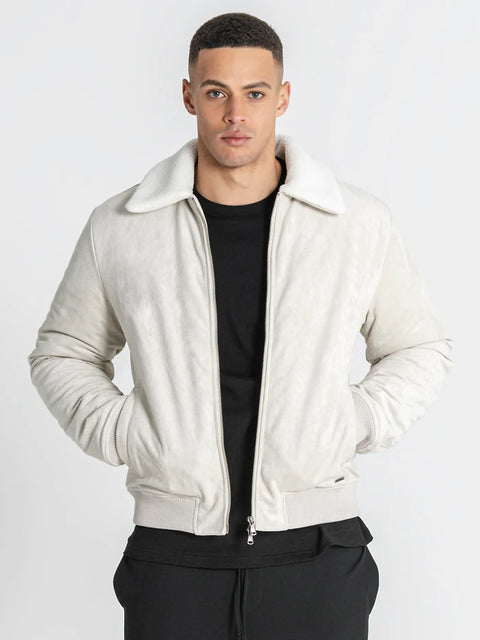 White Timeless Aviator Jacket