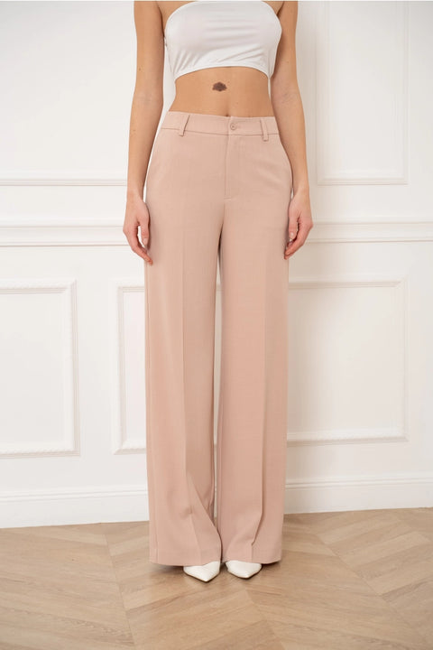 Wide-Cut Tailored Trousers