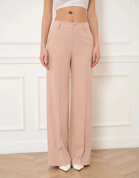 Wide-Cut Tailored Trousers