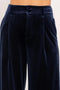 Wide Velvet Flowing Trousers with Double-Button Fastening