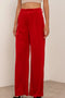 Wide Velvet Flowing Trousers with Double-Button Fastening