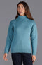 Womens 100% Chunky Merino Wool Submariner Roll Neck Jumper Teal-Jumper-Paul James Knitwear-S-Urbanheer