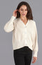 Womens Cotton Oversized V Neck Ribbed Cardigan Ecru-Cardigan-Paul James Knitwear-S-Urbanheer