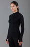 Womens Heavyweight Merino Activewear High Neck Top-Top-Paul James Knitwear-XS-Black-Urbanheer