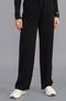 Womens Lambswool Knitted Trousers Black-Trousers-Paul James Knitwear-S-Regular-Urbanheer