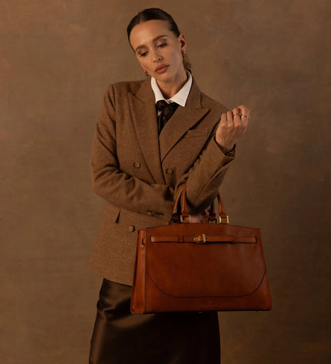 Womens Leather Tote Bag Work Bag - Shirley