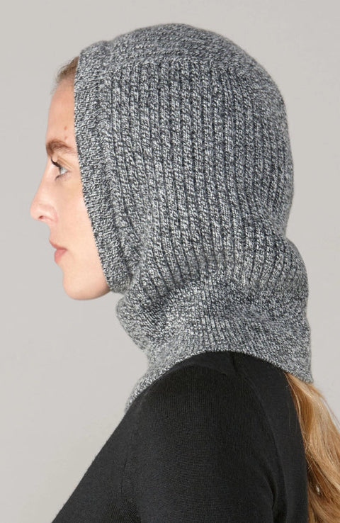 Womens Merino Cashmere Ribbed Balaclava Monochrome-Balaclava-Paul James Knitwear-Monochrome-Urbanheer
