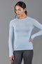 Womens Midweight Merino Activewear Training Top Duck Egg-Top-Paul James Knitwear-XS-Urbanheer