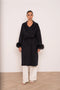 Wool-Blend Coat with Removable Faux-Fur Cuffs
