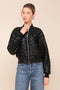 Woven Faux-Ever Leather™ Bomber Jacket - Black
