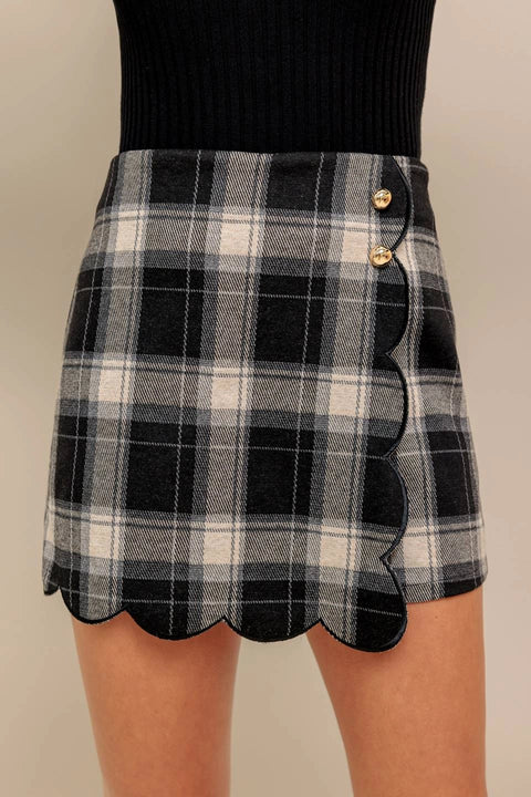 Woven Plaid Skort