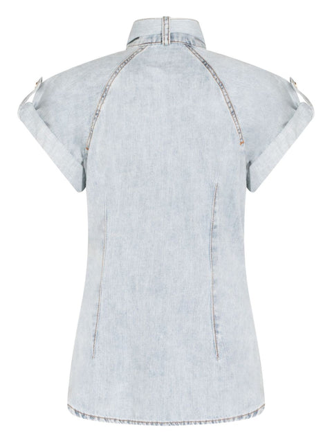 Zimmermann Bow-tie denim top