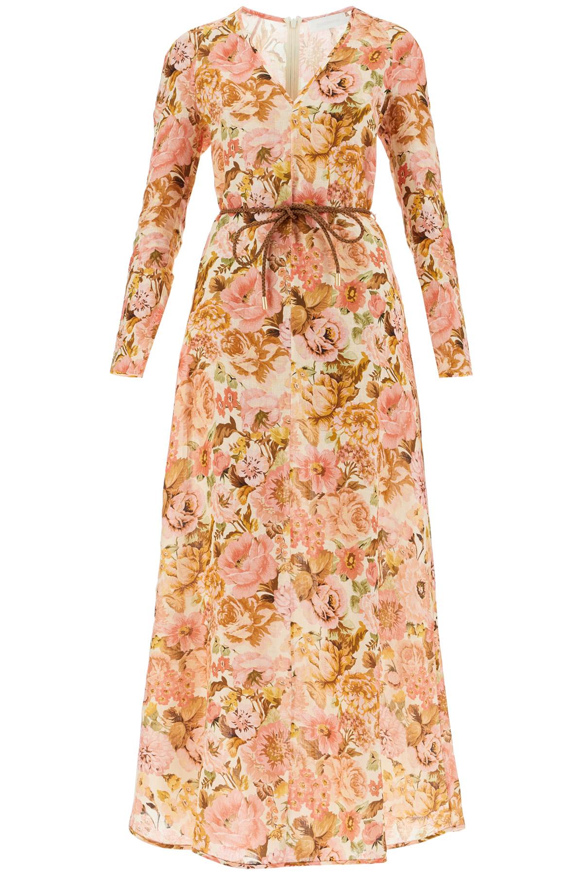 chinese dress ladies Zimmermann maxi linen golden plunge dress with from