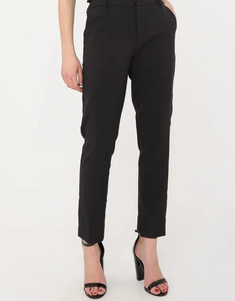 High Waist Cigarette Pants Black-Pants-Attentif Paris-S-Urbanheer