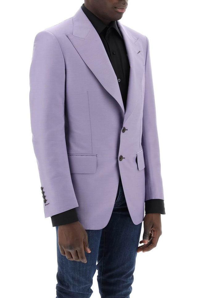 Atticus Wool And Silk Blend Blazer - Purple