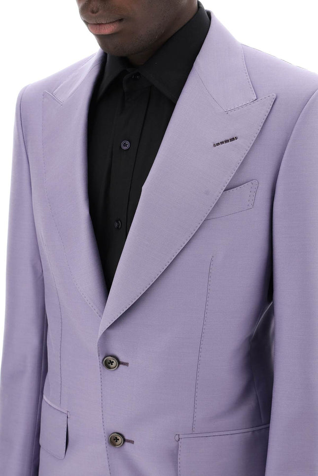 Atticus Wool And Silk Blend Blazer - Purple