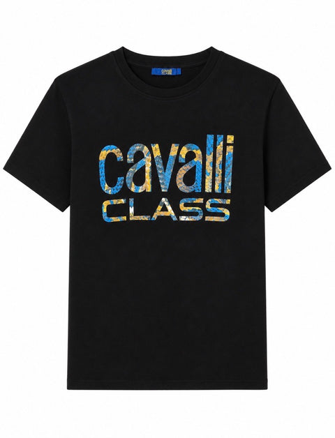 Cavalli Class Black Cotton Men's T-Shirt