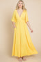 Culture Code Backless Plunge Half Sleeve Tiered Dress-Street 360-LEMONADE-S-Urbanheer