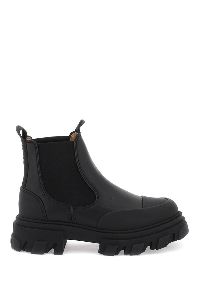 Cleated Low Chelsea Ankle Boots - Black