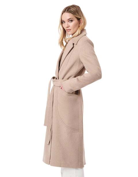 Tie Waist Wool Coat Oatmilk-Clothing - Women-Bernardo-Oatmilk-XS-Urbanheer