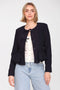 Bow-Front Stretch Suiting Peplum Jacket